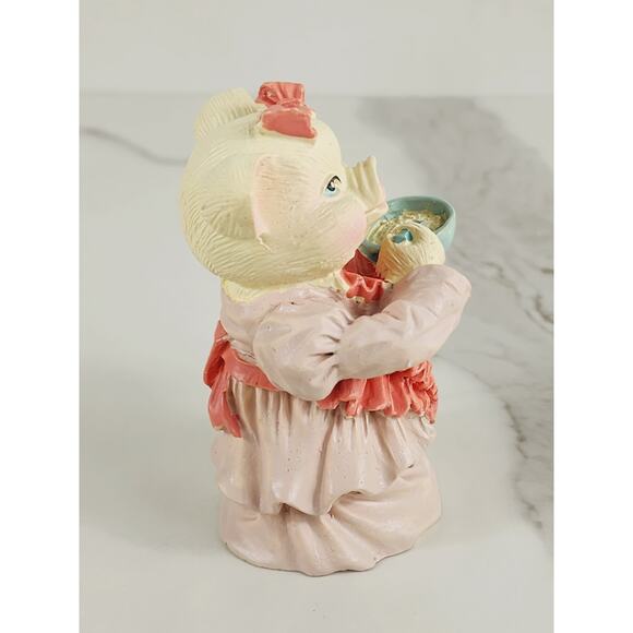 Chef Piglet Pig Lover Piggy w/ Bow Cute Dress Cooking 3 1/2" Figurine 80s - Picture 8 of 13